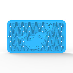 Tapis de bain antidérapant en silicone à séchage rapide et écologique avec trous de drainage et texture de massage douce pour salle de bain - Product Image 1