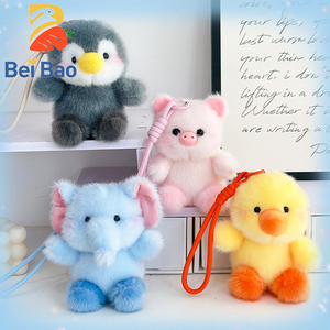 Porte-clés en peluche personnalisé avec logo, série animaux en coton PP ultra doux, breloques en peluche moelleuses en stock pour sacs - Product Image 1