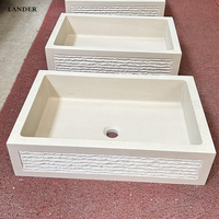 Landerstone Moca Crema évier en pierre naturelle toilette marbre salle de bain évier hôtel chambre marbre lavabo évier