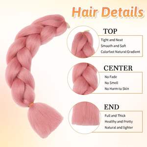 ShowJarlly Tresses africaines chinoises 24 pouces Jumbo Machine Double Weft Pré-étirées Fibres synthétiques 150g 1 paquet - Product Image 3