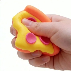 Nouveauté : Jouet Squishy Pizza en Pâte à Modeler et Peluche, 8,5x9cm, à Remontée Lente, Anti-Stress, Jouet Sensoriel à Presser, Couleur Personnalisable - Product Image 3