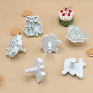 1 pièce Moule DIY en plastique pour pâtes et gâteaux, à motifs de caractères chinois Fu <span class=keywords><strong>Lu</strong></span> Shou Fu Fu Fai, outil de pâtisserie pour emporte-pièces - Product Image 3