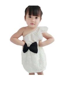 Robe de soirée élégante sans manches blanche avec nœud pour filles, style princesse, vente en gros, pour enfants, de Chine - Product Image 4