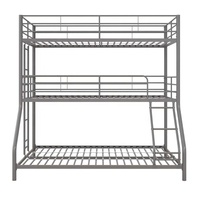 Litera de dormitorio doble ajustable de Metal plateado Cormac moderna para uso en apartamento de Hotel de Hospital de dormitorio escolar