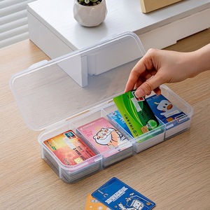 Boîte de rangement de cartes à 4 compartiments, couvercle rabattable en plastique transparent pour cartes de jeu, organisation de jouets - Product Image 2