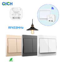 Sakelar WiFi Graffiti Smart Switch Panel Dinding Self-Generating, Mendukung Fungsi Pengaturan Waktu Jarak Jauh, Multi-Kontrol 10A PC IP44 1 Gang 1