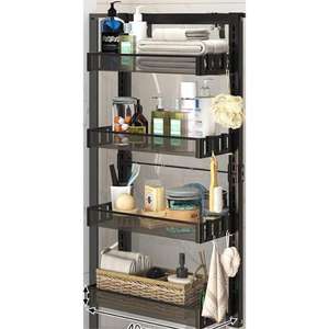 Household Organizer Double Wall Mounted <b>Bathroom</b> Over Toilet Paper Box Storage <b>Towel</b> Corner Dry Rack hang Wash Machine <b>Stand</b> - Product Image 3