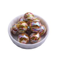20mm 100pcs Nouvelle Mode Chunky Coloré Vente en Gros Bijoux Rond Acrylique Impression Patte UV AB Perles