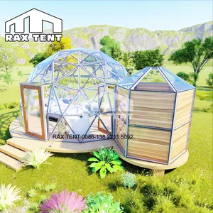 Luxury And Comfort Hemispherical Hotel Dome Tent Prefabricated Geodesic Dome Tent For Camping with Bathroom
