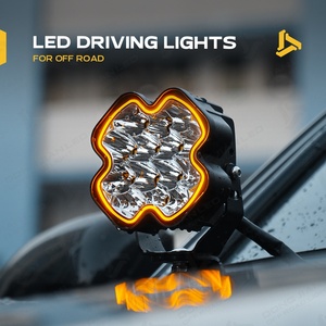 Luces LED de Niebla de 4 Pulgadas y 50W, Luz de Conducción Diurna Ámbar DRL para Camionetas Todoterreno 4x4, UTV, SUV, ATV, 9000LM, 12V, Resistentes al Agua, Luz de Trabajo - Product Image 1