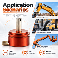 Sensor Perpindahan Sudut EV-D-D22C 340 0.5% IP65 Output Tegangan Analog 360 Sudut Mekanik Kontinu Sakae FCP22