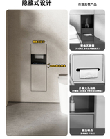 Niche de salle de bain murale moderne en acier inoxydable 304 boîte à mouchoirs en papier hygiénique encastrée pour niche de douche d'hôtel