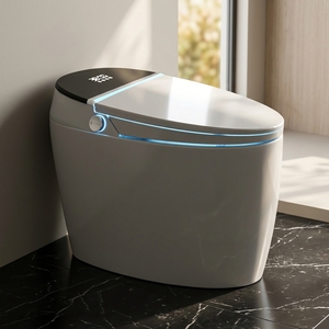 Inodoro Inteligente con Bidé y Descarga Automática, Control Remoto, Asiento Calefactado, S-trap, Inodoro de Cerámica de Una Pieza Alargado para Uso Doméstico en Baño - Product Image 1