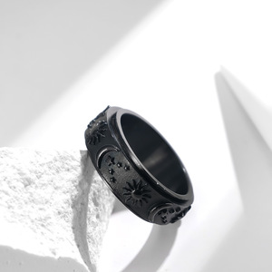Popular yunnique jewelry: Star, Moon, Sun rotating <b>rings</b>, unisex stress relief wedding <b>rings</b>, <b>titanium</b> steel bracel - Product Image 3