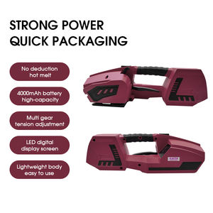 Mesin bundel karton kompak alat Strapping elektrik genggam otomatis bertenaga baterai Gear-Driven untuk pengemasan makanan - Product Image 5