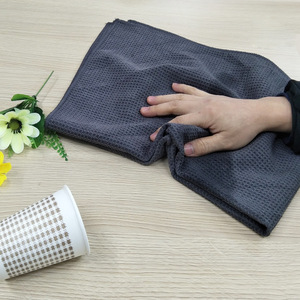 Serviette de lavage de voiture absorbante en tissu gaufré épais, 45x40 cm, pour vitres et nettoyage domestique, bleu ciel, gris foncé - Product Image 3