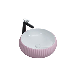 Lavabo en céramique multicolore personnalisé, design moderne à rayures, <span class=keywords><strong>CORONIS</strong></span> 9L, garantie 5 ans, pour salle de bain d'hôtel, lavabo à poser sur comptoir - Product Image 4