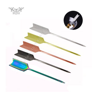 <span class=keywords><strong>Food</strong></span> <span class=keywords><strong>Grade</strong></span> Tusuk Sate Cocktail Logam Berbentuk Bulu Baja Antikarat Stik Pengaduk Buah Alat Bar Tongkat Buah Koktail - Product Image 2