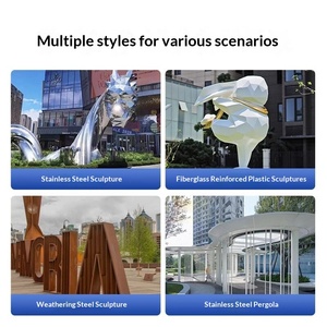 Custom-made Large Stainless Steel <b>Cartoon</b> Sculpture 8m Outdoor Use for Pavilions Campus Water Features Mirrored <b>Rings</b> Deer - Product Image 6