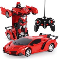 Robot Deformable a Control Remoto Carro Eléctrico RC Juguete de Transformación por Inducción para Regalo de Cumpleaños para Niños