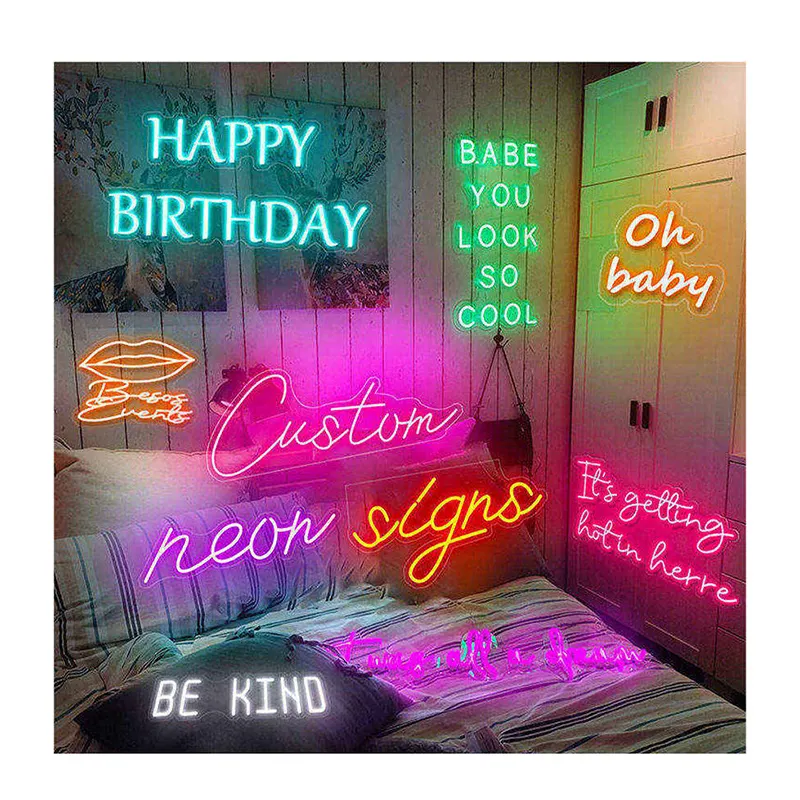 Sale Hot Birthday Party Home Decor Custom New Quality Manufacturers Fashion Led Light Neon Sign Letters NO MOQ For Logo Wed