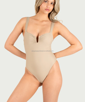 Baju Renang Satu Potong Motif Leopard dan Kotak-kotak dengan Kerah Halter & Set Bikini 2 Potong dengan Tali Lebih Tebal Berhias Manik-manik