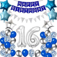 Kit de ballons pour 16e anniversaire, rose doré, lettres Happy Sweet, couronne, rouge à lèvres, ballons en feuille d'aluminium et en latex en forme de cœur, pour la décoration du 16e anniversaire