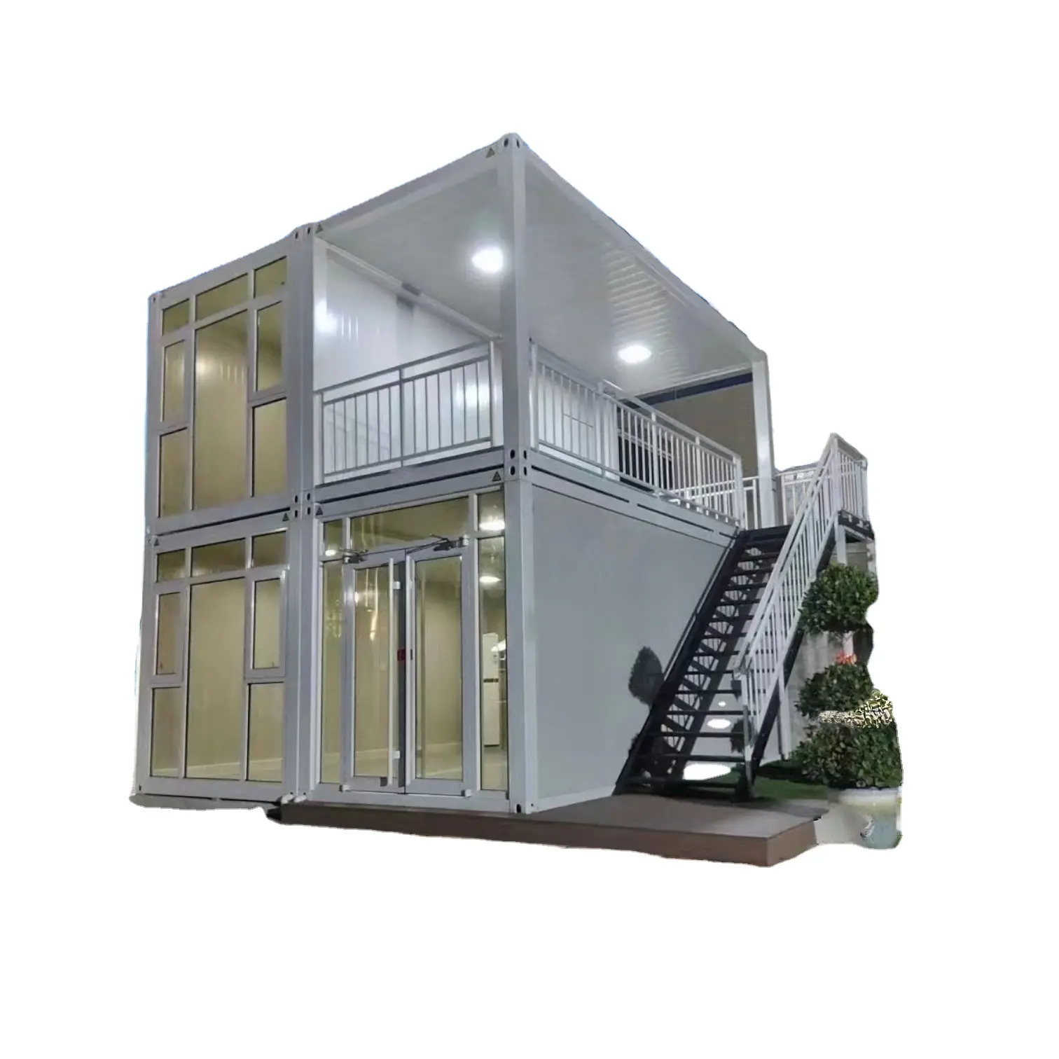 フラットパック高級モジュラーガラス木製小さな家プレハブリビングコンテナハウス取り外し可能なコンテナホーム