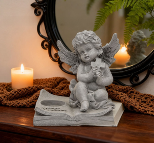 Porte-bougie chauffe-plat en résine écologique, figurines ailes d'ange pour la décoration de la maison, des anniversaires et des baby showers - Product Image 3