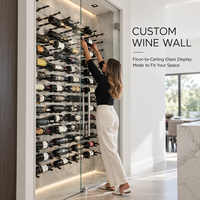 Présentoir mural en métal Minghou pour bouteilles d'alcool, porte-bouteilles mural pour champagne, étagère de cave à vin