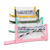 Trousse à crayons triangulaire transparente en PVC personnalisée, grande capacité, étanche, pour enfants - Vente en gros