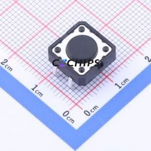 YTS125SK43 Tactile <b>Switch</b> Through hole Component (THT),12x12mm <b>Switch</b> Single Pole Single Throw Round Button 2.5N Through Hole - Product Image 1
