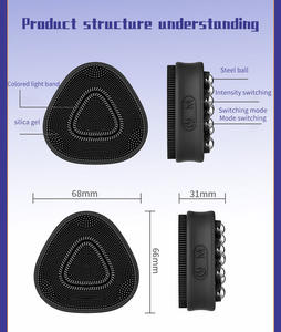 Waterproof Electric EMS Facial Roller Massager Sonic Facial Exfoliating Cleansing Brush Silicone Face Scrubber for <b>Men</b> - Product Image 5