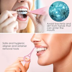 Estuche portátil cuadrado elegante y creativo para guardar dentaduras postizas, aparatos de ortodoncia y removedores de dientes. - Product Image 3