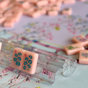 Juego de Fichas de Mahjong de Acrílico Rosa Jade, Lujoso y Elegante, 160 Piezas, Portátil, Estilo Americano, Tema Torre Eiffel, Bicicleta y <span class=keywords><strong>Metro</strong></span> - Product Image 6