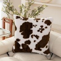 Housse de coussin en peluche double face motif vache, coton PP, imprimé gaufré, design créatif, décoration d'intérieur, cadeau, vente en gros immédiate