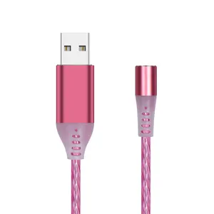 Venta al por mayor stock magnético teléfono móvil cable de carga USB carga rápida micro flujo accesorios LED Android cable