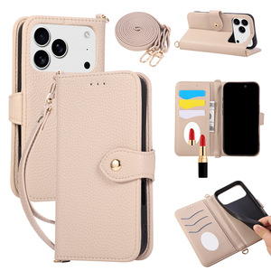 <span class=keywords><strong>Coque</strong></span> de téléphone en cuir à <span class=keywords><strong>rabat</strong></span> commerce extérieur pour Apple 17promax IPhone16 15 13 14 nouvelle poignée de téléphone en matériau PU incluse - Product Image 1