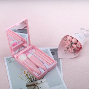 Hot Sales Easy-Taken High-quality Portable Travel Makeup <strong>Brush</strong> Set 5Pcs Mini Face Synthetic Hair <strong>Pop</strong>-up Design Complete Function - Product Image 1