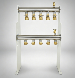 Colector de 5 Puertos para Calefacción por Suelo Radiante GHNOR5p, Colector de Distribución de Agua Caliente para Sistema de Calefacción Hidrónica por Suelo Radiante - Product Image 1