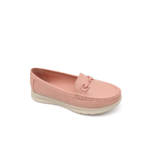 Mocassins pour femmes personnalisés OEM ODM, texture tissée rose, ornés de métal - Product Image 5