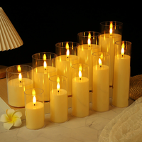 Ensemble de 5 bougies LED sans flamme 3D à télécommande, rechargeables par USB, simulation de bougies, décoration pour mariage, Noël, hôtel