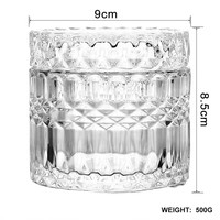 Bocaux à bougies en verre transparent fantaisie de 7 oz, style diamant taillé, pour Noël, écologiques, résistants à la chaleur, pour la décoration de la maison