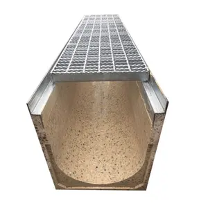 Высокая нагрузка на открытом воздухе U-образный желоб для дождевой воды U-образный желоб дождевой воды дренажный канал из смолы для бетона