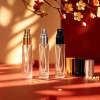 Botol Parfum Kaca Tebal 5ml Baru dengan Kerah Aluminium, Transparan Putih, Finishing Pasir, Botol Atomizer Mini