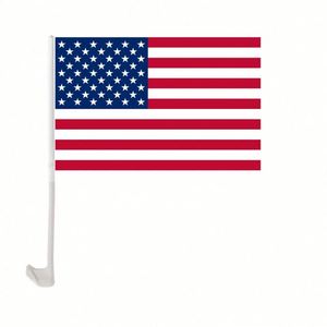 Sublimation Printing 12x18 Inches Custom United States American US Car <b>Flags</b> Window Clip Double Sided 30x45 cm USA Car <b>Flag</b> - Product Image 6