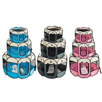 Pliable Respirant Pet Tente Parc Cage Octogonale Oxford Tissu Clôture pour Chiens Chats Multi-Fonctionnel Extérieur Pet Enclos
