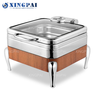 XINGPAI Attrezzatura per <span class=keywords><strong>Catering</strong></span>, Nuovo Design Scaldavivande Quadrato in Acciaio Inox con Coperchio in Vetro Idraulico, Set Buffet - Product Image 4
