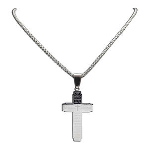 Jésus Crucifix Seigneurs Prière Basé Sur La Foi Christian Bible Croix Mâle En Acier Inoxydable Religieux Pendentif De Mode Bijoux Colliers - Product Image 6