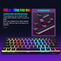Teclado para Juegos con Cable L700 60%, Retroiluminación RGB, Ultra Compacto, Resistente al Agua, Teclado Compacto de 61 Teclas para Jugadores de PC/Mac